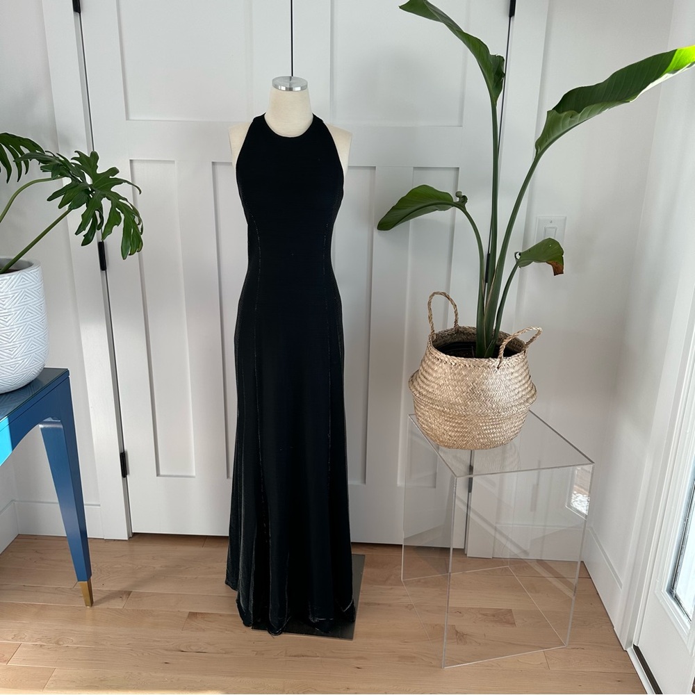 Chic Black Halter Maxi Dress